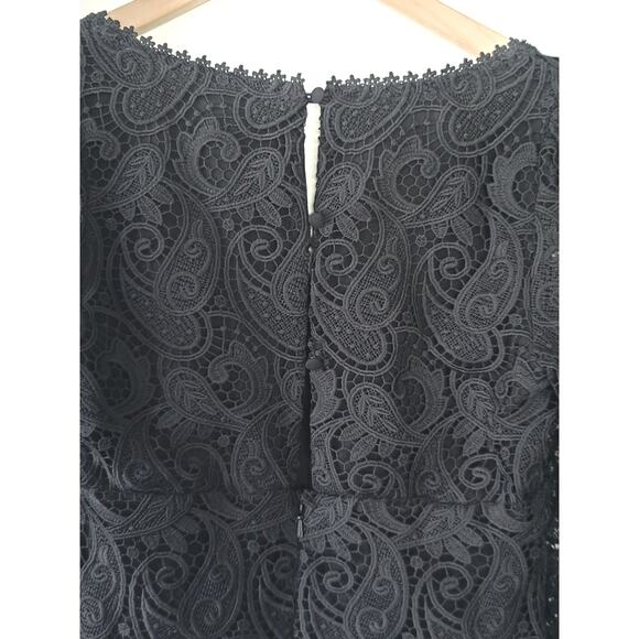 NEW Anthropologie Maeve Embroidered Black Lace Mini Dress - Size 8 - Picture 9 of 10